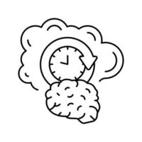 memory brain line icon vector illustration