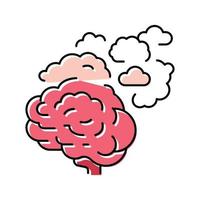 mind brain human color icon vector illustration