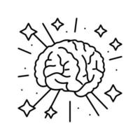 genius brain line icon vector illustration