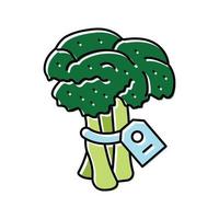 organic broccoli color icon vector illustration