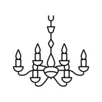 vintage lamp ceiling line icon vector illustration