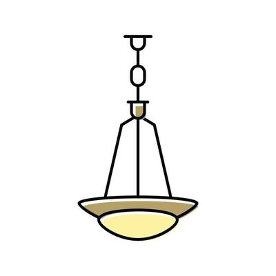 pendant lamp ceiling color icon vector illustration