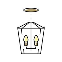 lantern lamp ceiling color icon vector illustration