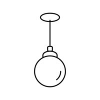 white lamp ceiling line icon vector illustration