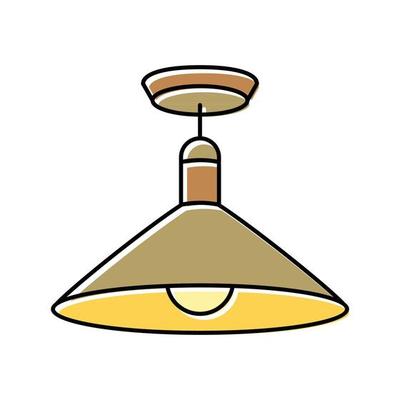 metal lamp ceiling color icon vector illustration