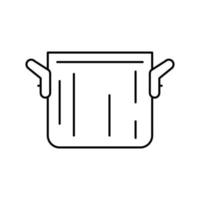 aluminium pot cooking line icon vector illustration