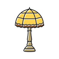 retro table lamp color icon vector illustration