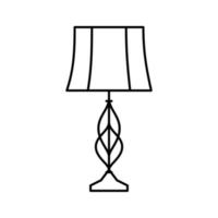 decoración mesa lámpara línea icono vector ilustración