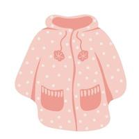 Children clothes for winter season and cold weather. Outerwear clothing, puffer comfortable and cozy for outside vector