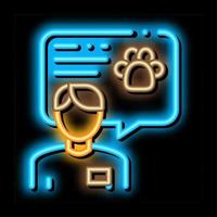 Veterinarian neon glow icon illustration vector