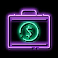 Money Dollars Case neon glow icon illustration vector