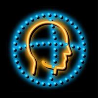 Scan Head Authentication neon glow icon illustration vector