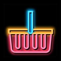 Shop Basket neon glow icon illustration vector