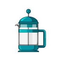 drink french press coffee cartoon vector illustration