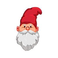 beard garden gnome cartoon vector illustration