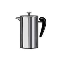 brown french press coffee cartoon vector illustration