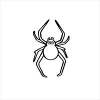 cartoon line sketch spider tarantula vector