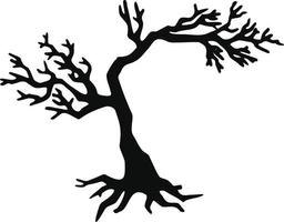 tree silhouette without leaves, hand drawn illustration vector