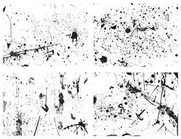 Set of Grunge Distressed Textures. Black and White Vector Backgrounds. EPS 10