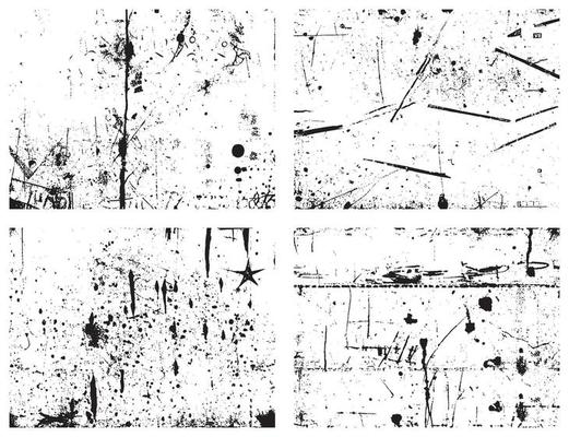Set of Grunge Distressed Textures. Black and White Vector Backgrounds. EPS 10