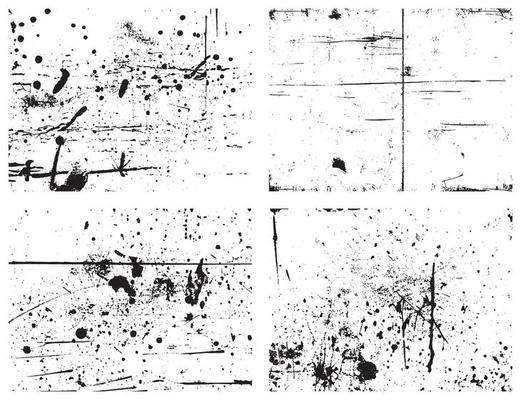 Set of Grunge Distressed Textures. Black and White Vector Backgrounds. EPS 10