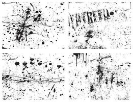 Set of Grunge Distressed Textures. Black and White Vector Backgrounds. EPS 10