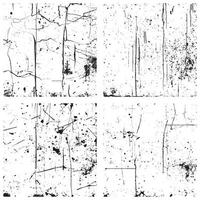 Set of Black and White Distressed Vector Textures. Grunge Backgrounds and Overlays. EPS 10