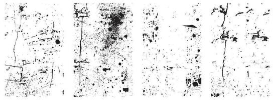 Set of Black and White Grunge Vector Backgrounds with Splatter and Scratch Effects. EPS 10