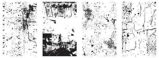 Set of Black and White Grunge Vector Backgrounds with Splatter and Scratch Effects. EPS 10