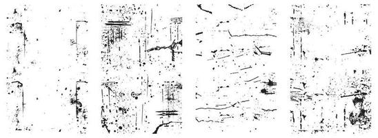 Set of Black and White Grunge Vector Backgrounds with Splatter and Scratch Effects. EPS 10