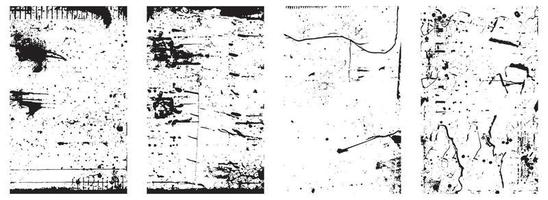 Set of Black and White Distressed Textures. Vector EPS 10.