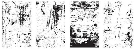 Set of Black and White Grunge Vector Backgrounds with Splatter and Scratch Effects. EPS 10