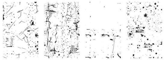 Set of Black and White Distressed Textures. Vector EPS 10.