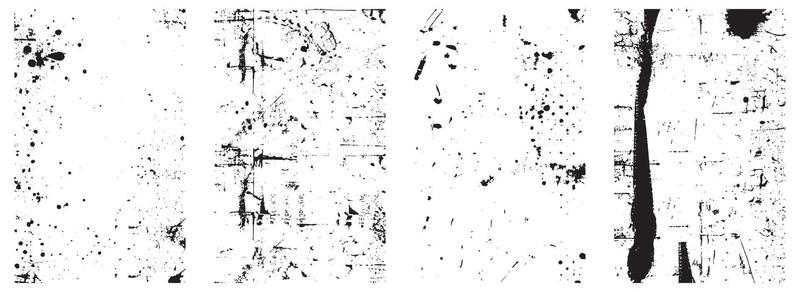Set of Black and White Distressed Textures. Vector EPS 10.