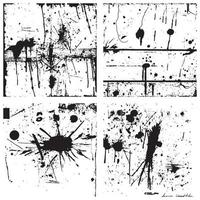 Set of Black and White Distressed Textures. Vector EPS 10