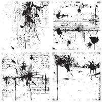 Set of Black and White Distressed Textures. Vector EPS 10