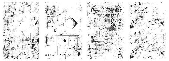 Set of Black and White Grunge Vector Backgrounds with Splatter and Scratch Effects. EPS 10