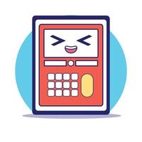 Cute Calculator Illustration Character vector