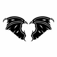 Devil Wings Logo. Tattoo Design. Stencil Vector Illustration.