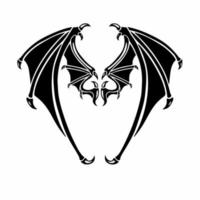 Devil Wings Logo. Tattoo Design. Stencil Vector Illustration.