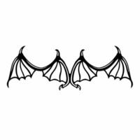 Devil Wings Logo. Tattoo Design. Stencil Vector Illustration.