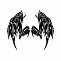 Devil Wings Logo. Tattoo Design. Stencil Vector Illustration.