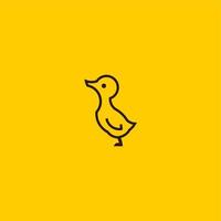 Duck Line Art. Simple Minimalist Logo Design Inspiration. Vector Illustration.