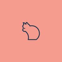 Cat Line Art. Simple Minimalist Logo Design Inspiration. Vector Illustration.