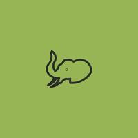 Elephant Line Art. Simple Minimalist Logo Design Inspiration. Vector Illustration.