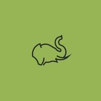 Elephant Line Art. Simple Minimalist Logo Design Inspiration. Vector Illustration.