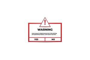 Modern warning pop up with flat design illustration vector