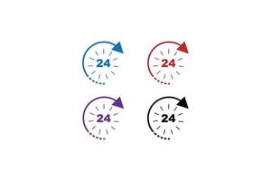 24 Hours a day service icon symbol vector