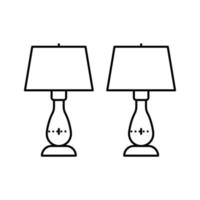 dormitorio mesa lámpara línea icono vector ilustración