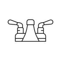 silver faucet water line icon vector illustration